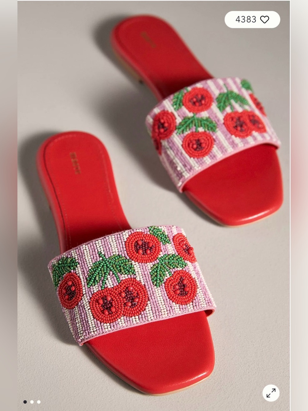 Anthropologie The Fiona Beaded Slide Sandals by Maeve